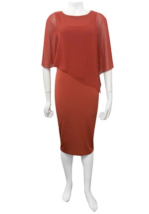 CLICK TO SEE COLOURS AVAILABLE - Penny chiffon angle overlay dress